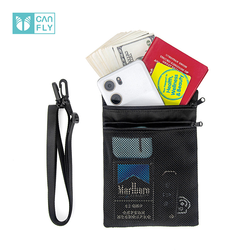RFID bloķējošs pases organizators ar crossbody siksnu, ultra viegls ūdensizturīgs neilons, pases un ID turētājs