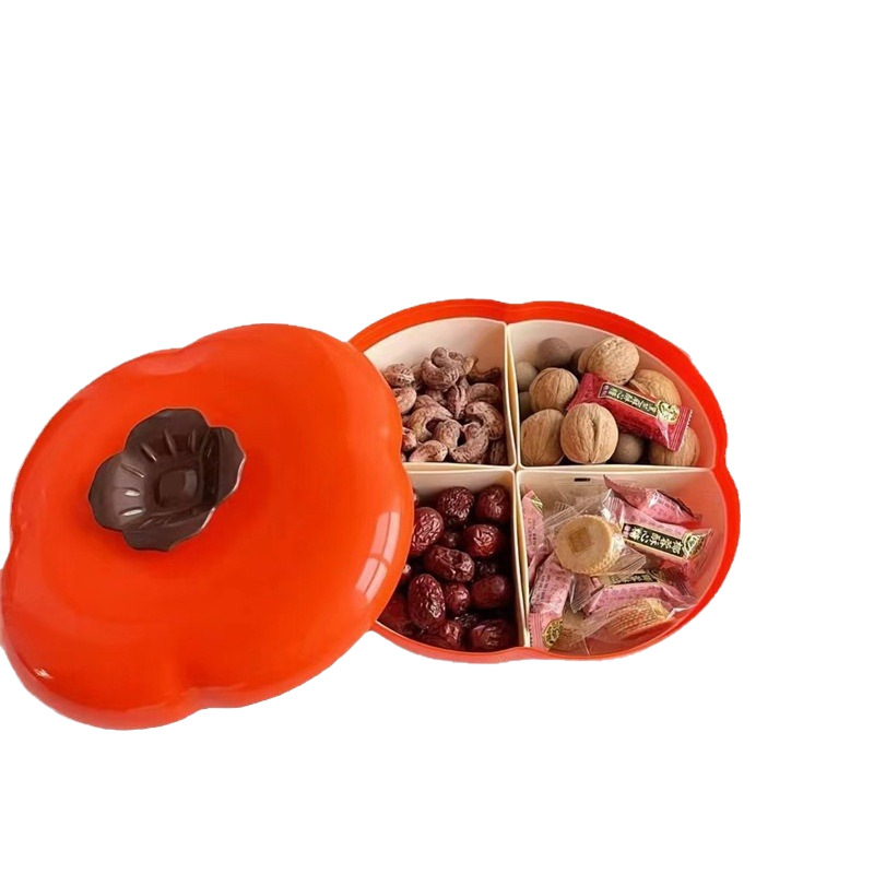 Northwest пластмасова плодова чиния с разделители, стил хурма, нов китайски стил