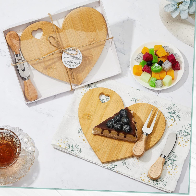Bambusni pladanj za čajni set, srcoliki oblik, nepravilan oblik, jedinstven uzorak, japanski stil, mogućnost prilagođavanja