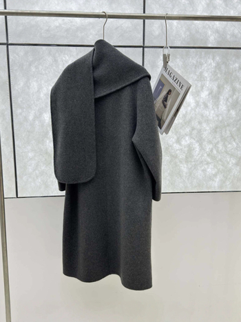 Ženski dugi vuneni kaput s kašmirskom smjesom (50–70% vuna), slobodan kroj, šalni ovratnik, jedno dugme, jesen 2025, japansko-korejski casual stil