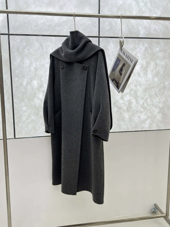 Ženski dugi vuneni kaput s kašmirskom smjesom (50–70% vuna), slobodan kroj, šalni ovratnik, jedno dugme, jesen 2025, japansko-korejski casual stil