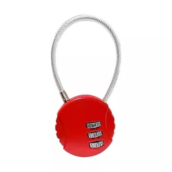 Brojevna sigurnosna brava od čelične žice za fitness ormariće, koševe, kacige i torbe — kućište od cinkove legure, model Wire Lock, debljina šipke 3 mm, razmak 20 mm