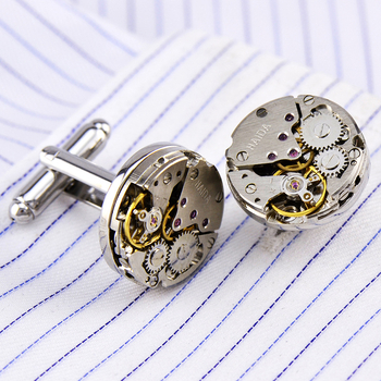 InBev okrugle manžetne kopče s mehanizmom sata — metal, konstrukcija kopče, okrugli oblik