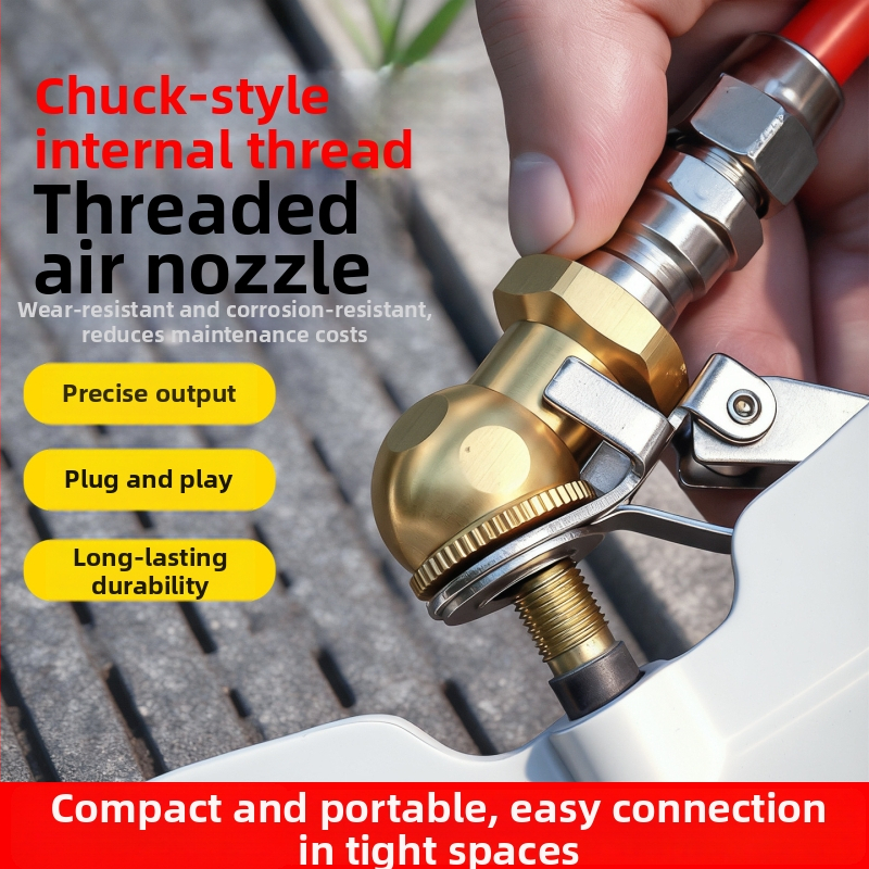 Bezkameras vents pneimatiskajai uzpildei ar iekšējo vītni, alumīnijs, spiediena uzstādīšana, universāla saderība