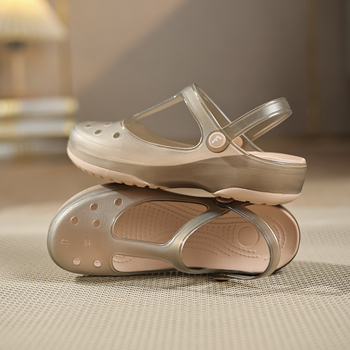 Дамски анти-скользящи градински чехли с TPU горна част, EVA подметка, форма на пръста рибешка уста, едноцветен дизайн, свободен стил