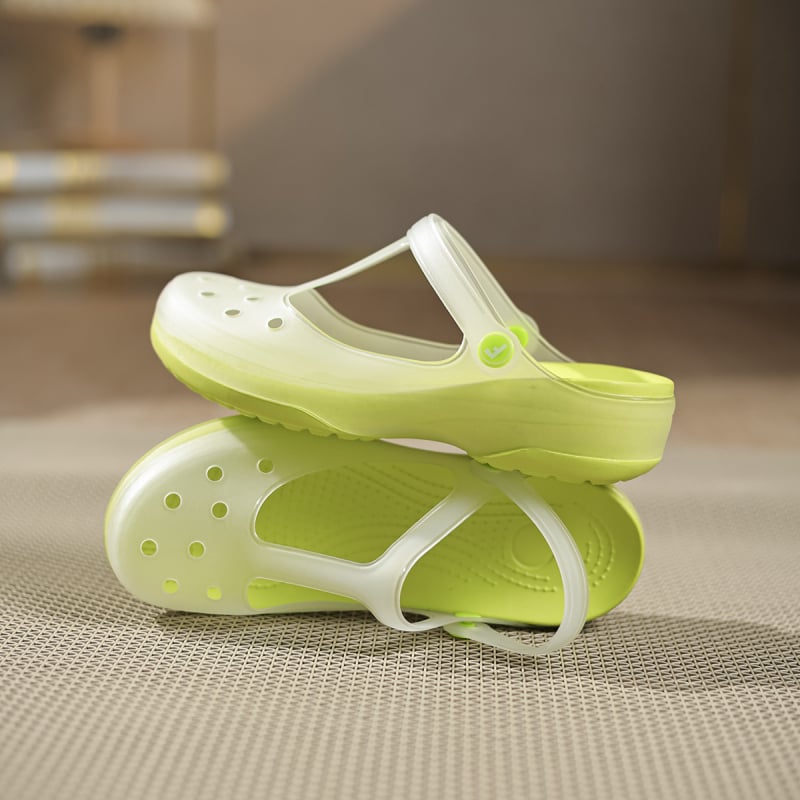 Дамски анти-скользящи градински чехли с TPU горна част, EVA подметка, форма на пръста рибешка уста, едноцветен дизайн, свободен стил