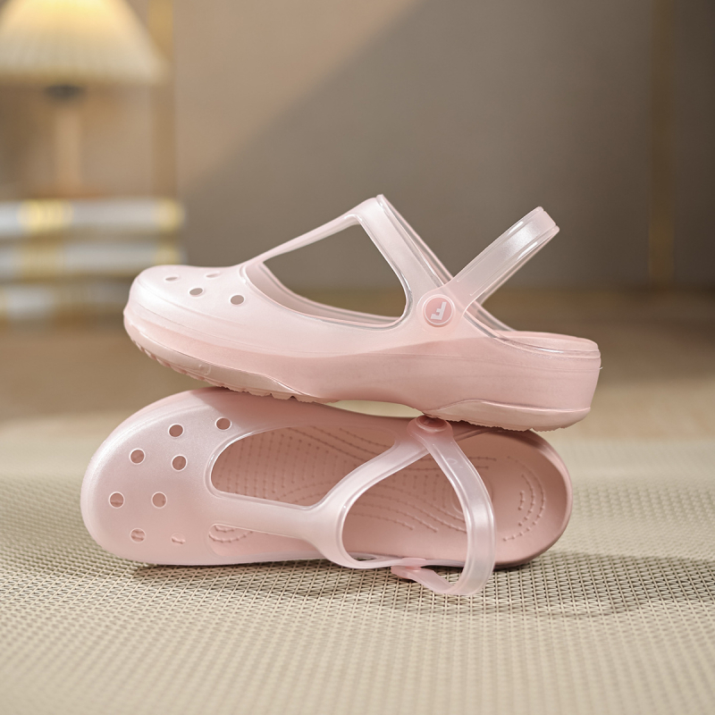 Дамски анти-скользящи градински чехли с TPU горна част, EVA подметка, форма на пръста рибешка уста, едноцветен дизайн, свободен стил