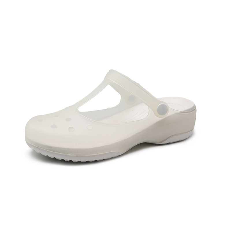 Дамски анти-скользящи градински чехли с TPU горна част, EVA подметка, форма на пръста рибешка уста, едноцветен дизайн, свободен стил