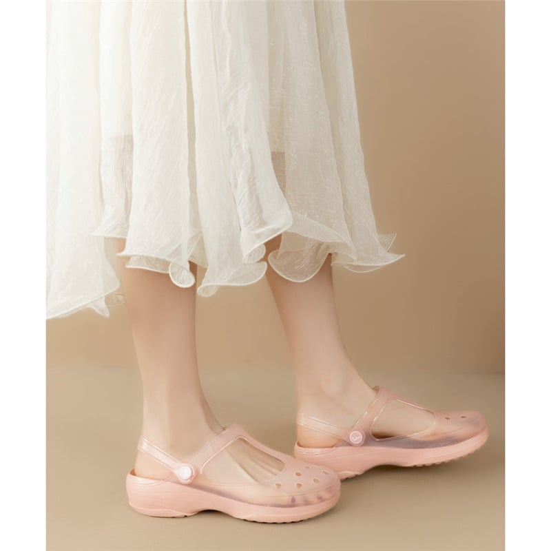 Дамски анти-скользящи градински чехли с TPU горна част, EVA подметка, форма на пръста рибешка уста, едноцветен дизайн, свободен стил