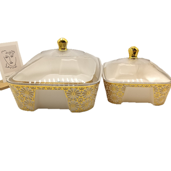 Πλαστικός δίσκος φρούτων με χαραγμένο μοτίβο λουλουδιών, τετράγωνος διαφανής, με καπάκι, στυλ λουξ ρετρό