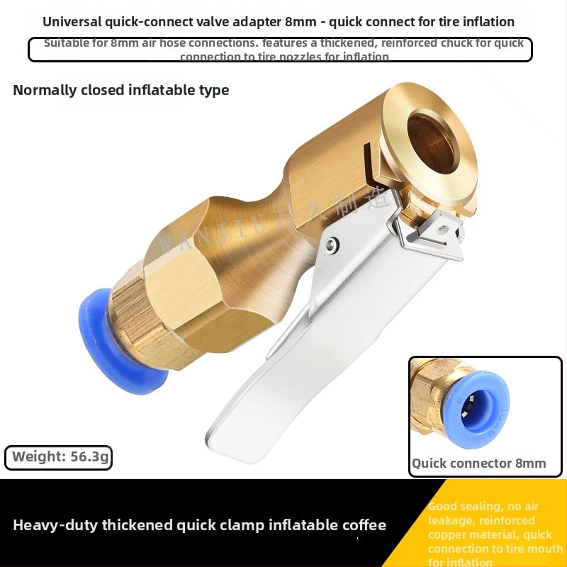 Čep za napuhivanje guma, bakreno tijelo, obična jezgrena šupljina, opće korištenje