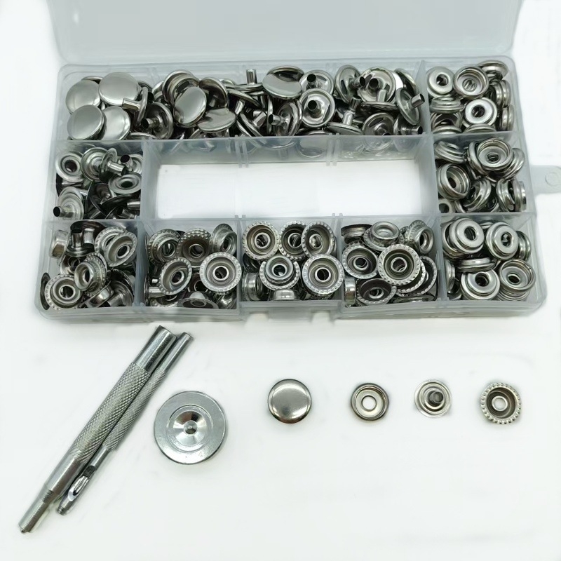 Mogi set metalnih snap kopči od nehrđajućeg čelika, 75 setova, za jakne, traperice, šatore, kape i torbe