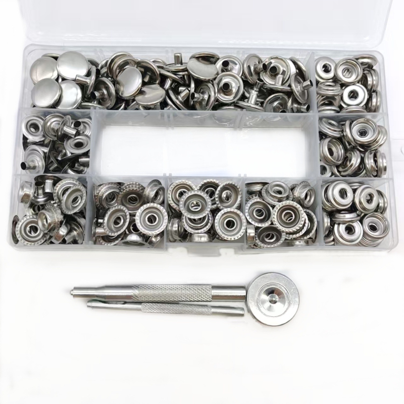 Mogi set metalnih snap kopči od nehrđajućeg čelika, 75 setova, za jakne, traperice, šatore, kape i torbe