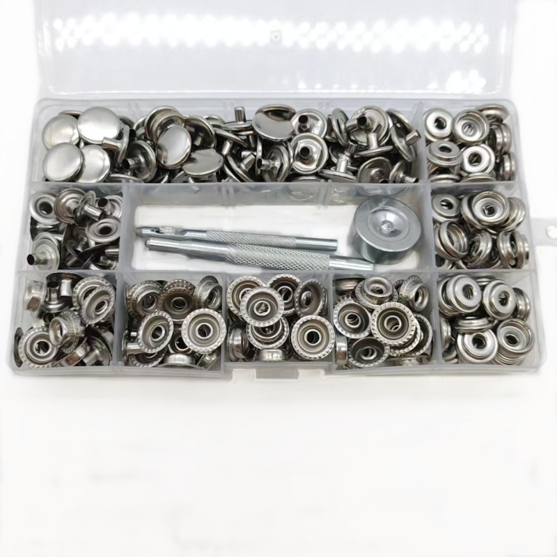 Mogi set metalnih snap kopči od nehrđajućeg čelika, 75 setova, za jakne, traperice, šatore, kape i torbe