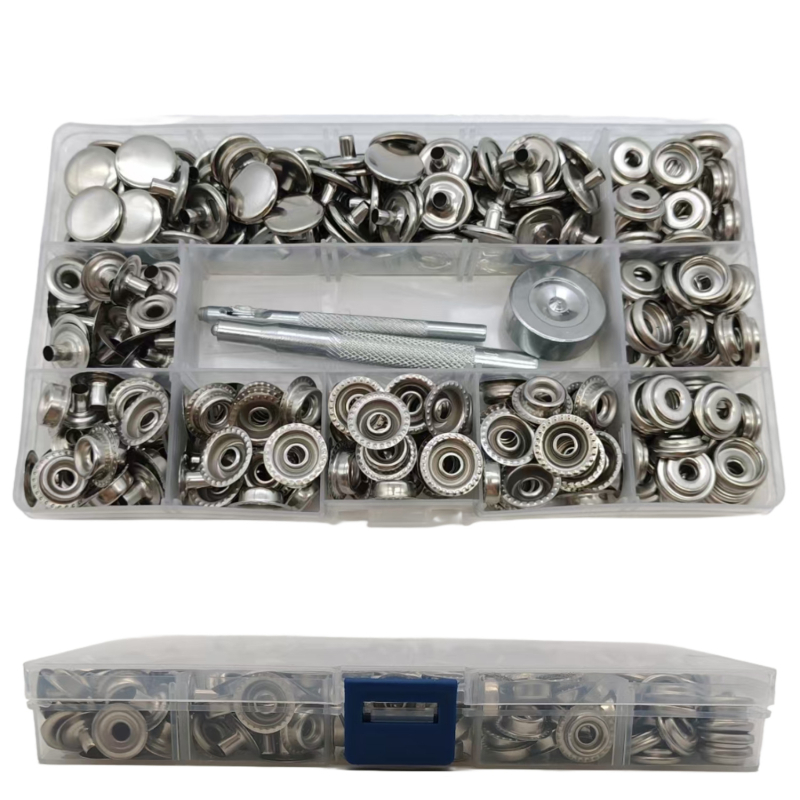 Mogi set metalnih snap kopči od nehrđajućeg čelika, 75 setova, za jakne, traperice, šatore, kape i torbe