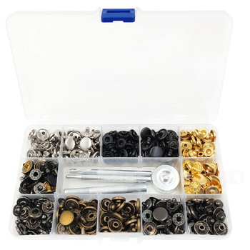 Set alata za montažu bakrenih kopči s bušenjem, 4-dijelna konstrukcija, Huafei — za kapute, cipele, torbe, šešire i kožne proizvode