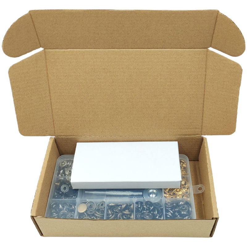 Set alata za montažu bakrenih kopči s bušenjem, 4-dijelna konstrukcija, Huafei — za kapute, cipele, torbe, šešire i kožne proizvode