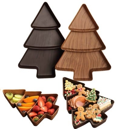 Δίσκος φρούτων με απομίμηση ξύλου, πλαστικός διαχωριζόμενος δίσκος για αποξηραμένα φρούτα και καραμέλες, μάρκα Younis, ρετρό στιλ πολυτελείας, 2024