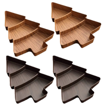 Δίσκος φρούτων με απομίμηση ξύλου, πλαστικός διαχωριζόμενος δίσκος για αποξηραμένα φρούτα και καραμέλες, μάρκα Younis, ρετρό στιλ πολυτελείας, 2024