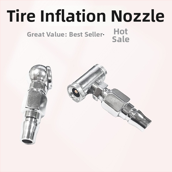 Divgalvas riepu uzgalis, dubultas lietošanas, piemērots roku pumpai un kravas automašīnas gaisa padevei