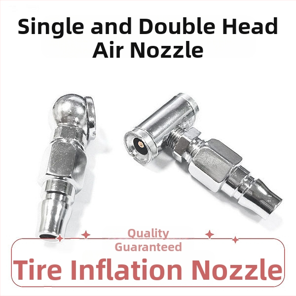 Divgalvas riepu uzgalis, dubultas lietošanas, piemērots roku pumpai un kravas automašīnas gaisa padevei