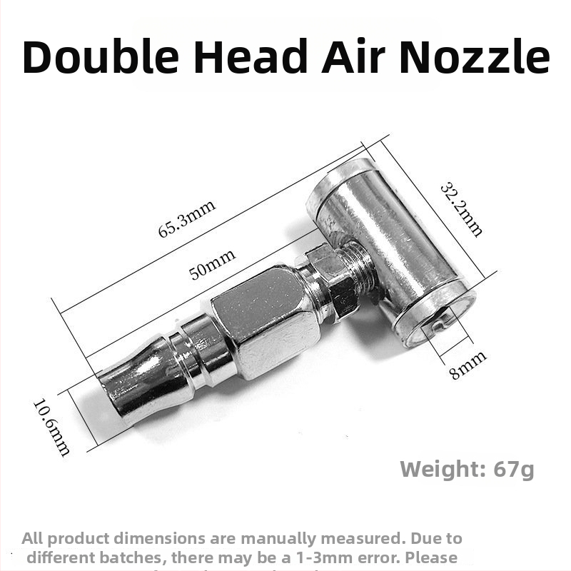 Divgalvas riepu uzgalis, dubultas lietošanas, piemērots roku pumpai un kravas automašīnas gaisa padevei