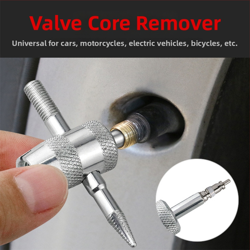 Record Work 4-in-1 riepu ventila rīks ar ventila korpusa noņemšanas atslēgu – 45# tērauds, svars 19 g