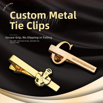 Geometrinis kaklaraiščio segtukas iš lydinio, graviruotas, kepimo danga, universalus