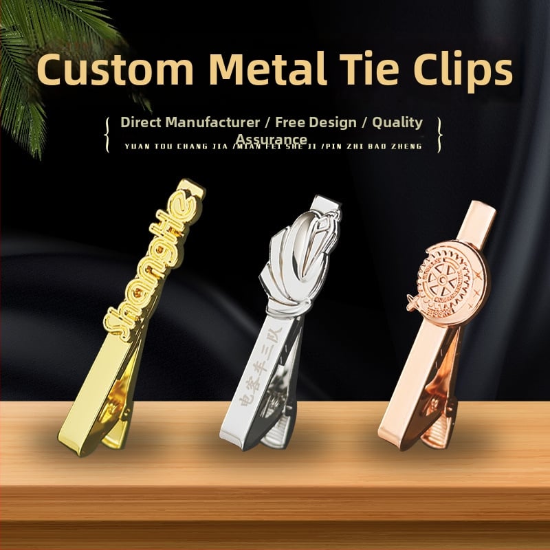 Geometrinis kaklaraiščio segtukas iš lydinio, graviruotas, kepimo danga, universalus