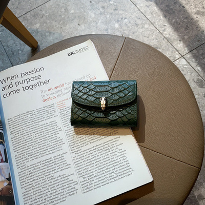 Portofel pentru carduri din piele naturală, model acordeon, pentru femei, ultra-subțire, minimalist, utilizare zilnică (Material: Piele naturală; Model: Monocrom; Gen: Femei; Căptușeală: Poliester-cotton)