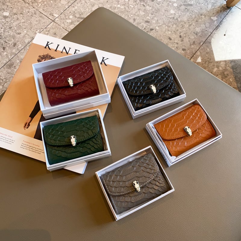 Portofel pentru carduri din piele naturală, model acordeon, pentru femei, ultra-subțire, minimalist, utilizare zilnică (Material: Piele naturală; Model: Monocrom; Gen: Femei; Căptușeală: Poliester-cotton)