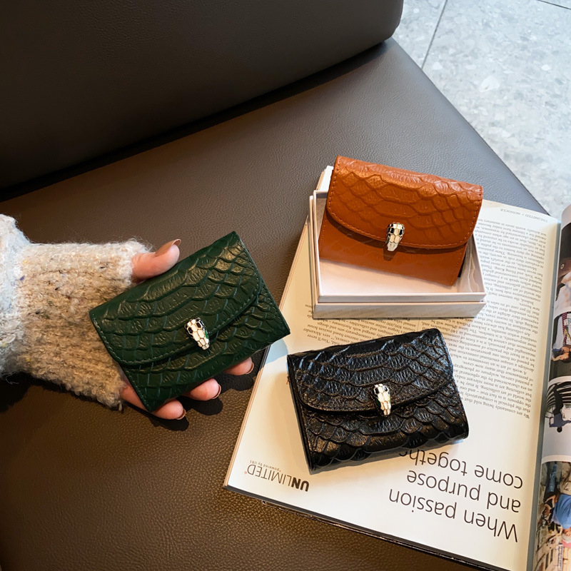 Portofel pentru carduri din piele naturală, model acordeon, pentru femei, ultra-subțire, minimalist, utilizare zilnică (Material: Piele naturală; Model: Monocrom; Gen: Femei; Căptușeală: Poliester-cotton)