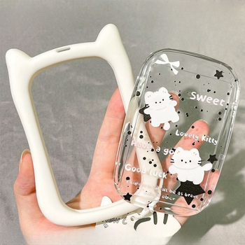 Silikonska držač kartica s mačjim ušima i naramenicom za vrat – minimalistički dizajn