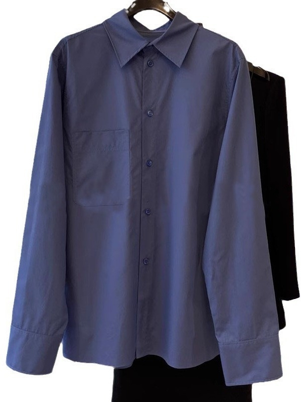 Košulja od pamuka s Lyocellom, opuštenog kroja, ovratnik košulje, jednostruko kopčanje