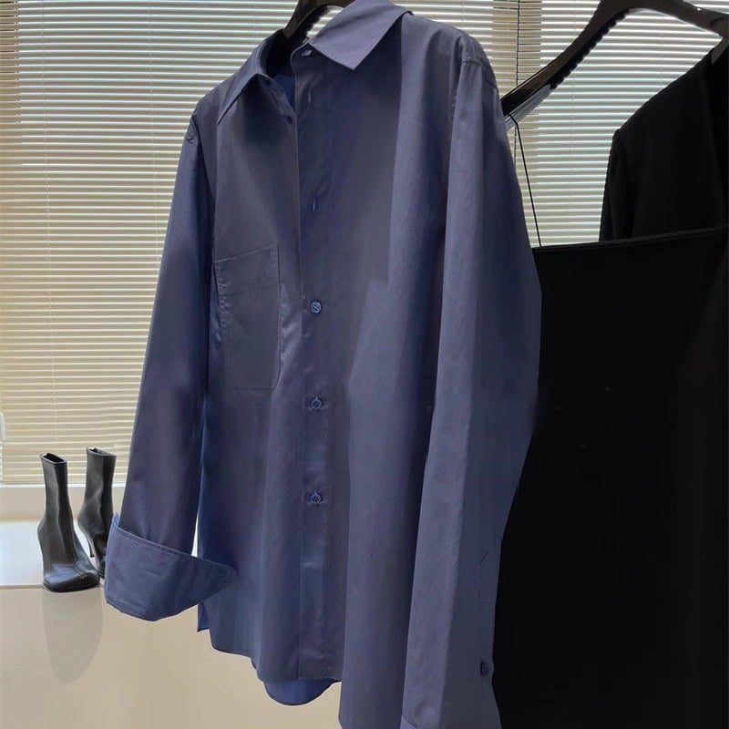 Košulja od pamuka s Lyocellom, opuštenog kroja, ovratnik košulje, jednostruko kopčanje