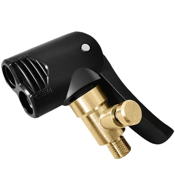 Glava pumpe za automobil, 2-u-1 američki/francuski nastavak, bakar, vijak-on priključak, univerzalna kompatibilnost