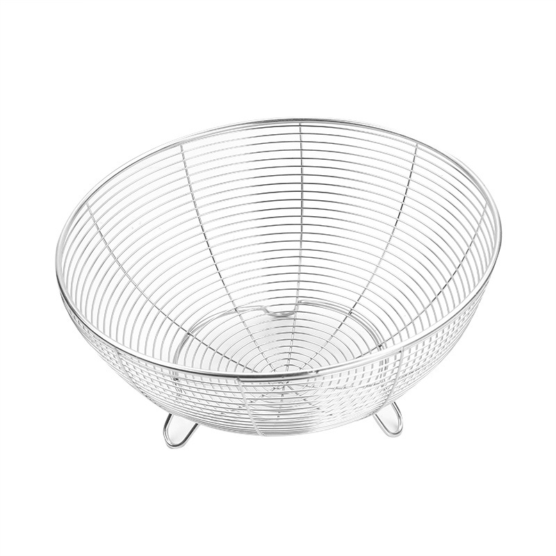 Καλάθι φρούτων με τρία πόδια από ανοξείδωτο ατσάλι, ενισχυμένη αποστράγγιση και λειτουργία αποθήκευσης