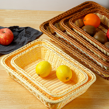 Ορθογώνιο πλαστικό καλάθι φρούτων με υφαντό σχέδιο, απλό στυλ, Ποιότητα πρώτης κατηγορίας