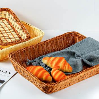 Ορθογώνιο πλαστικό καλάθι φρούτων με υφαντό σχέδιο, απλό στυλ, Ποιότητα πρώτης κατηγορίας