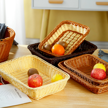 Ορθογώνιο πλαστικό καλάθι φρούτων με υφαντό σχέδιο, απλό στυλ, Ποιότητα πρώτης κατηγορίας