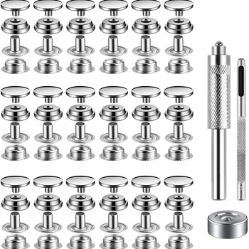 Mogi set metalnih snap gumba od nehrđajućeg čelika za jakne, traperice, cerade i torbe