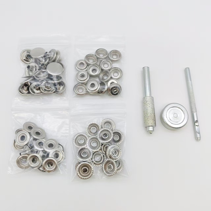 Mogi set metalnih snap gumba od nehrđajućeg čelika za jakne, traperice, cerade i torbe