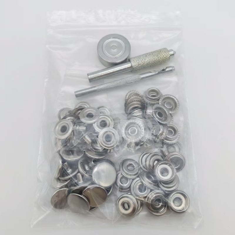 Mogi set metalnih snap gumba od nehrđajućeg čelika za jakne, traperice, cerade i torbe