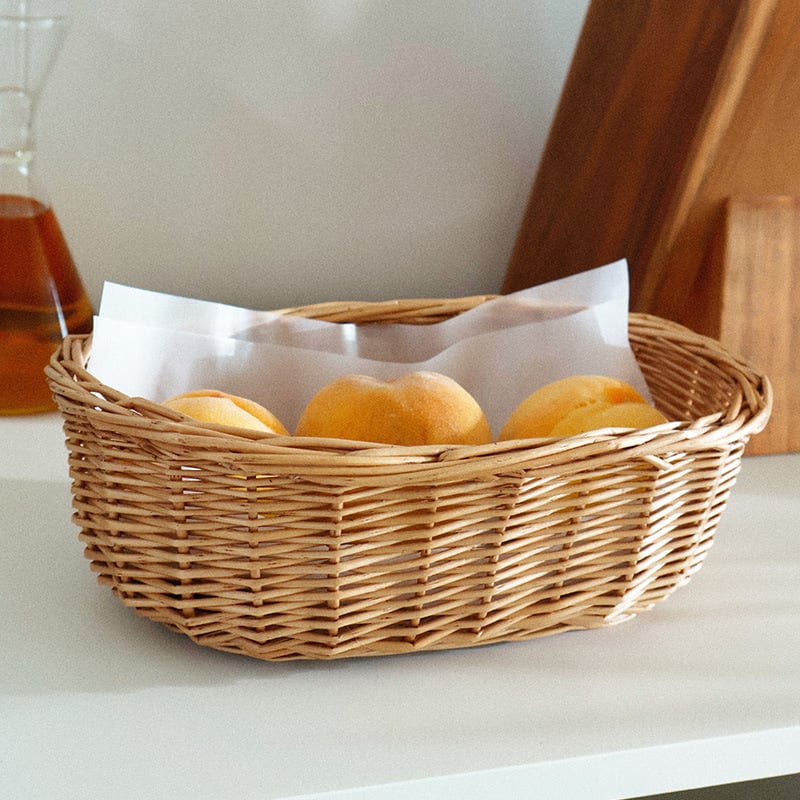 Fanyu pleteni košarica za voće i povrće, okrugla košara za kruh, idiličan stil
