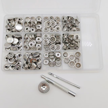 Set metalnih snap kopči, 50 komada, nehrđajući čelik, Mogi brand, za jakne, traperice, šatore i torbe