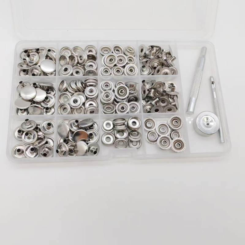 Set metalnih snap kopči, 50 komada, nehrđajući čelik, Mogi brand, za jakne, traperice, šatore i torbe