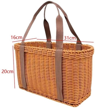 Ръчно преплетена имитационна ратанова кошница за дома — PP материал, модерен минималистичен стил, модел 009, кошница за плодове и зеленчуци