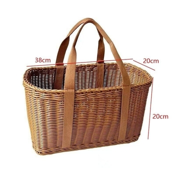 Ръчно преплетена имитационна ратанова кошница за дома — PP материал, модерен минималистичен стил, модел 009, кошница за плодове и зеленчуци