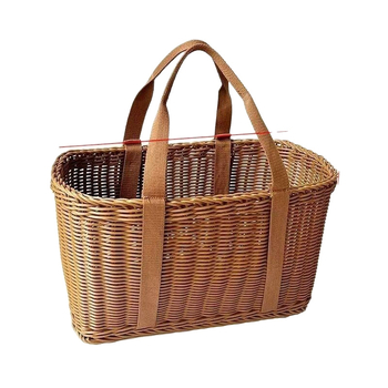 Ръчно преплетена имитационна ратанова кошница за дома — PP материал, модерен минималистичен стил, модел 009, кошница за плодове и зеленчуци