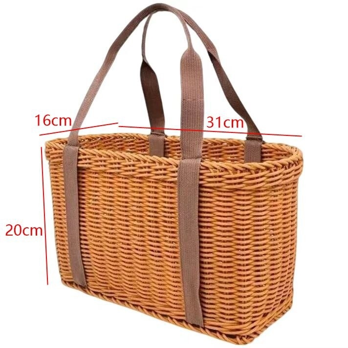 Ръчно преплетена имитационна ратанова кошница за дома — PP материал, модерен минималистичен стил, модел 009, кошница за плодове и зеленчуци